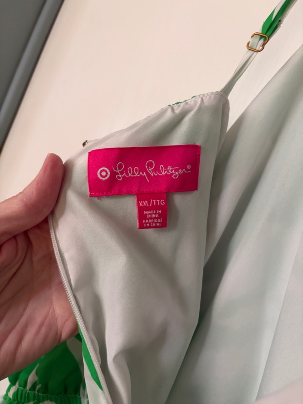 Lilly Pulitzer Green and White Spaghetti Strap Dress - Picture 4 of 4